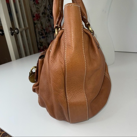 BUTI Italy Brown Leather Handbag With Lock Pocket - Picture 7 of 17